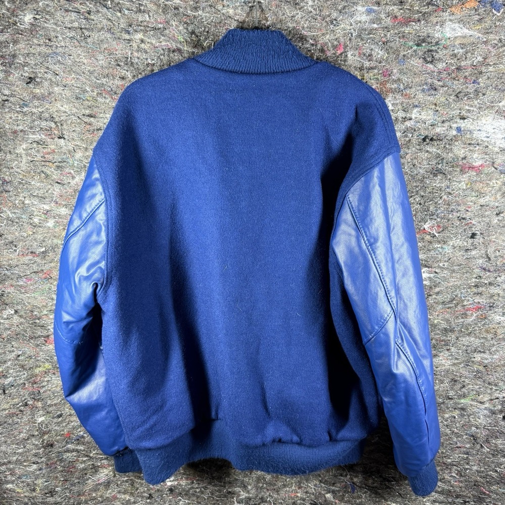 Neff letterman Varsity Jacket XL Wool Blend Blue Snap Button Vintage Sample - Picture 11 of 15